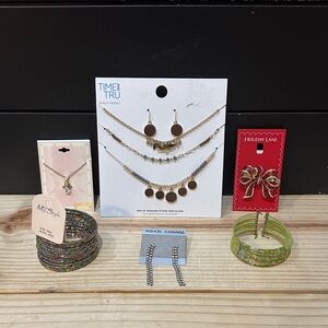 Time and Tru Gold and Brown Earring Set and more